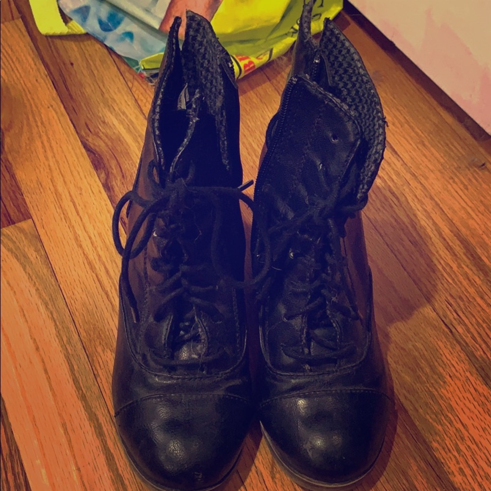 Combat heel boots